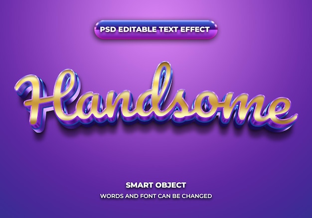 Handsome elegant 3d editable text effect style