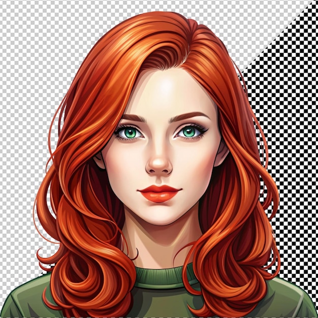 PSD handsome girl with color hair vector on transparent background