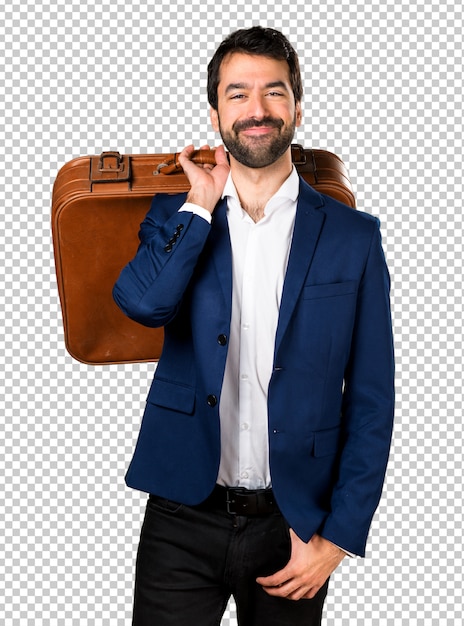 Красивый мужчина, держащий портфель