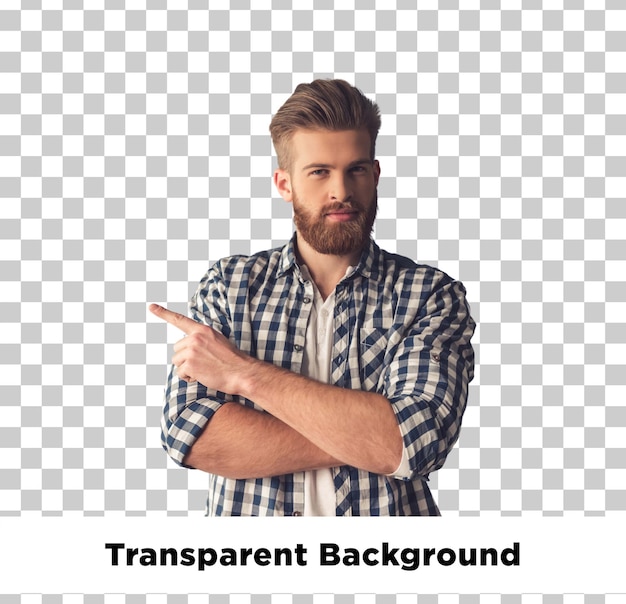 handsome man pointing