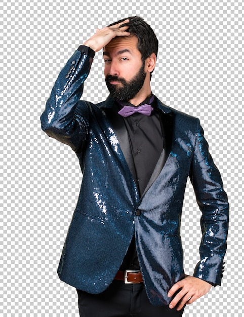 Handsome man with sequin jacket