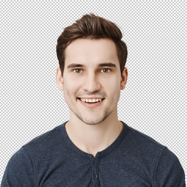 handsome young man with new stylish haircut