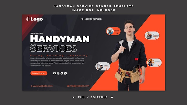 PSD a handyman services web banner template