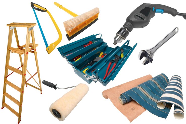 PSD handyman tools kit diy set transparent