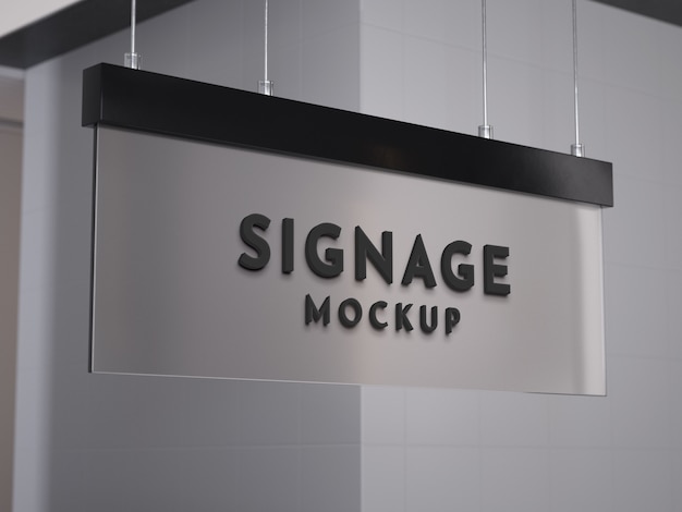 PSD hanged signage mockup design