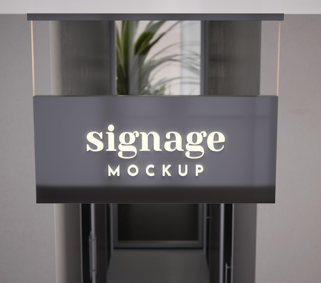 PSD hanged signage mockup design