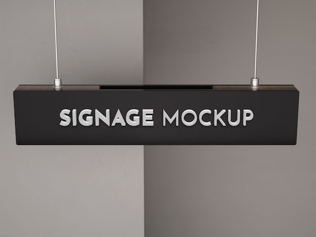 PSD design del mockup della segnaletica appesa