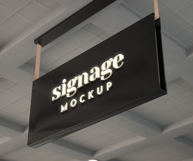 Hanged signage mockup design