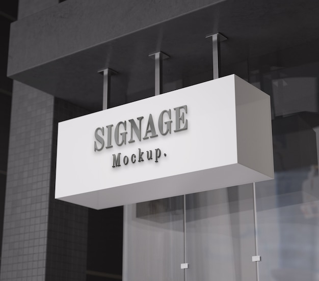 PSD hanged signage mockup design