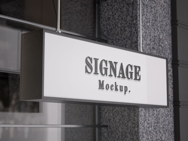 PSD hanged signage mockup design