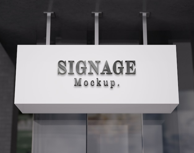 PSD hanged signage mockup design