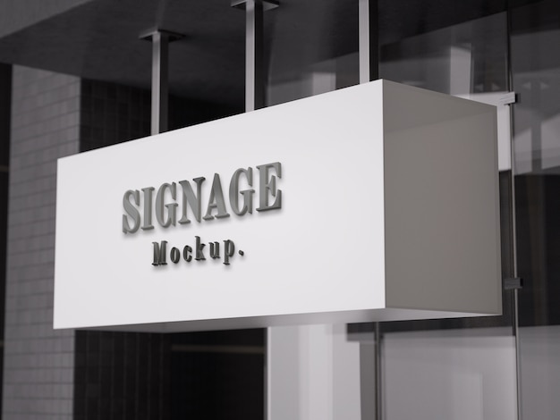 Hanged signage mockup design