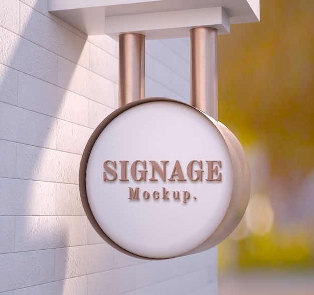 Hanged signage mockup design