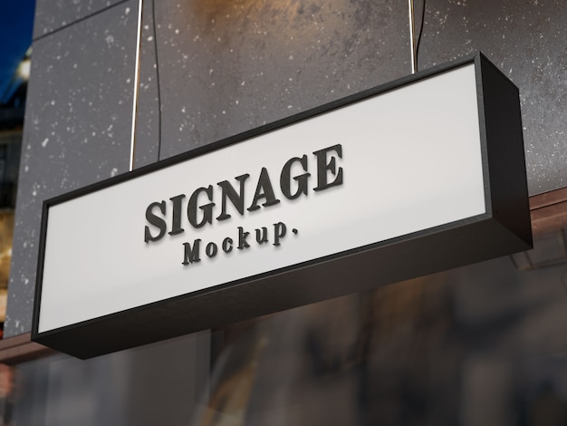 PSD hanged signage mockup design