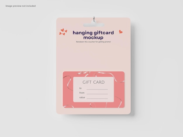 Hangende cadeaubon mockup