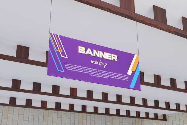 Hangende reclamebord mockup psd