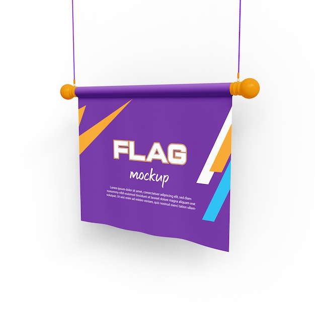 Hangende vlag mockup psd