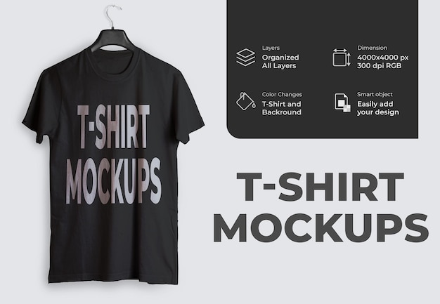 Mockup di t-shirt con gancio