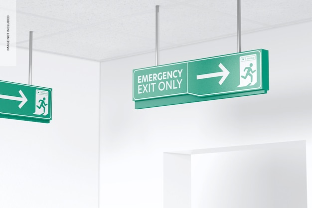 hanging advertising signboards mockup