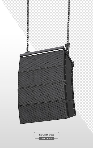 Hanging Black Line Array Sound System for Events and Concerts In 3d render