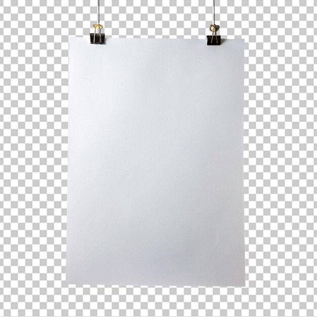 Hanging blank white poster