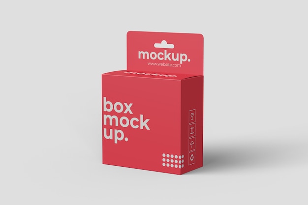 Hanging box mockup right angle view