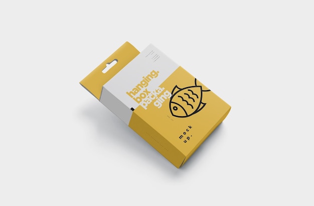 Hanging box packaging mockup