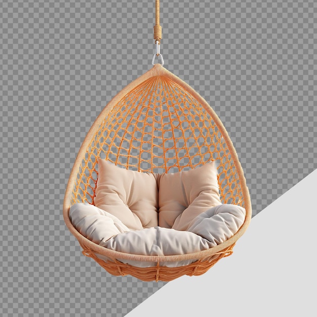 PSD hanging chair png isolated on transparent background