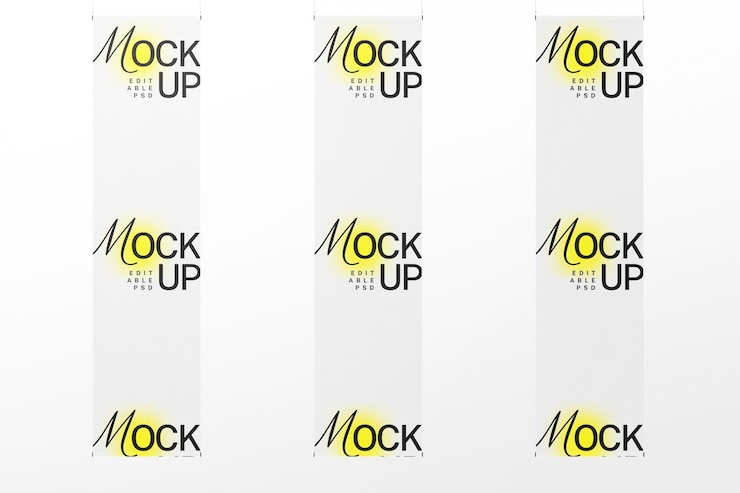 PSD hanging display banner mockup template psd design
