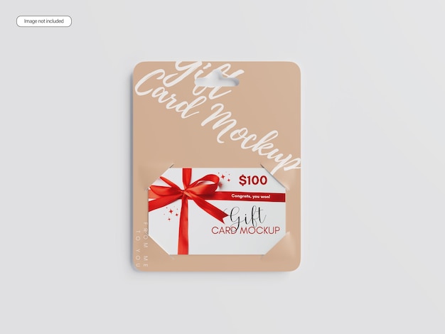 PSD mockup di carta regalo appesa