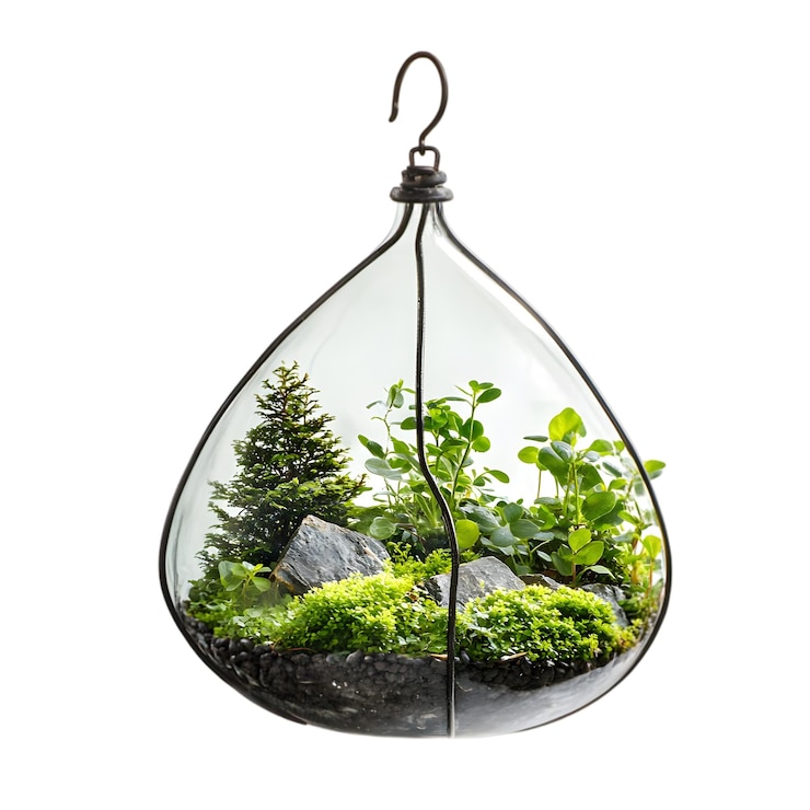 PSD hanging glass terrarium