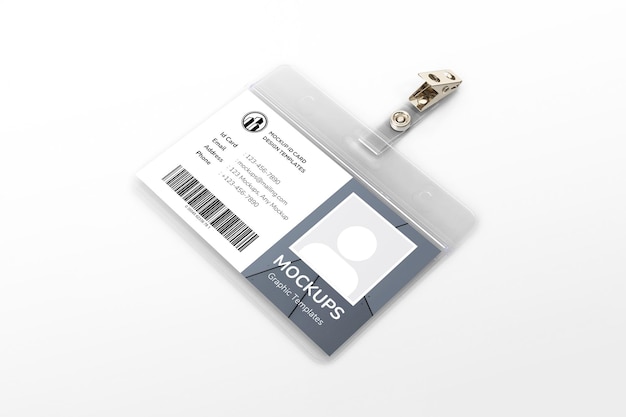 PSD hanging id card 3d object mockup template psd