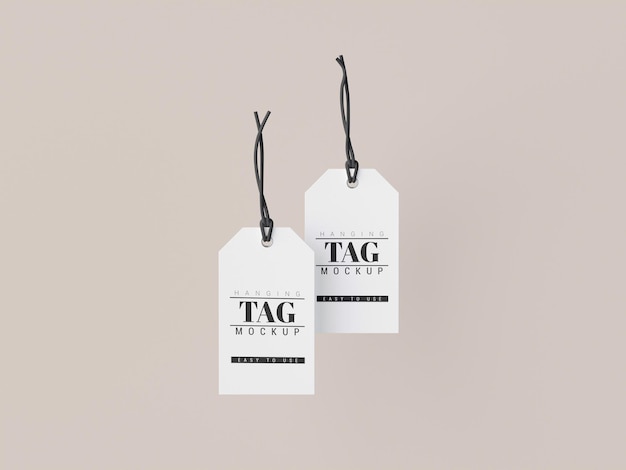 Hanging label price tag mockup