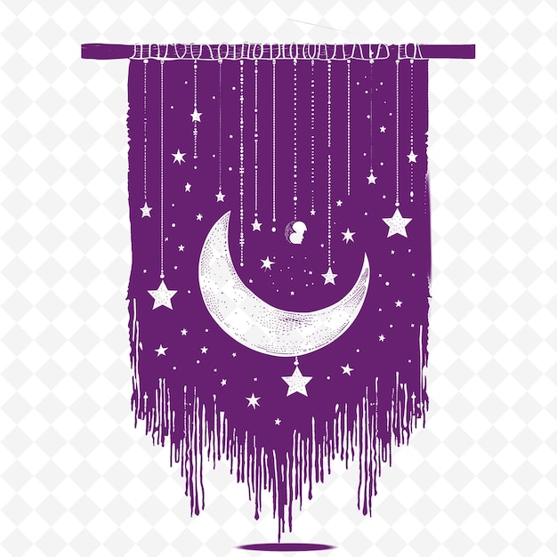 PSD a hanging moon with the stars and the moon on it