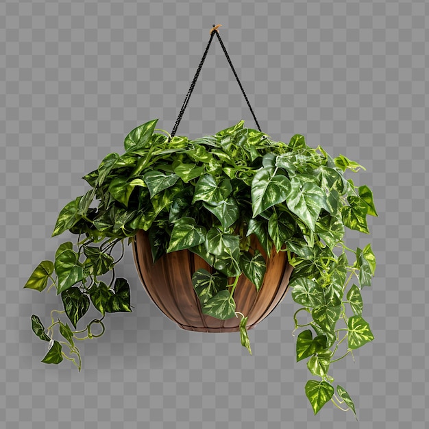 A hanging plant with a hanging plant hanging from a wire