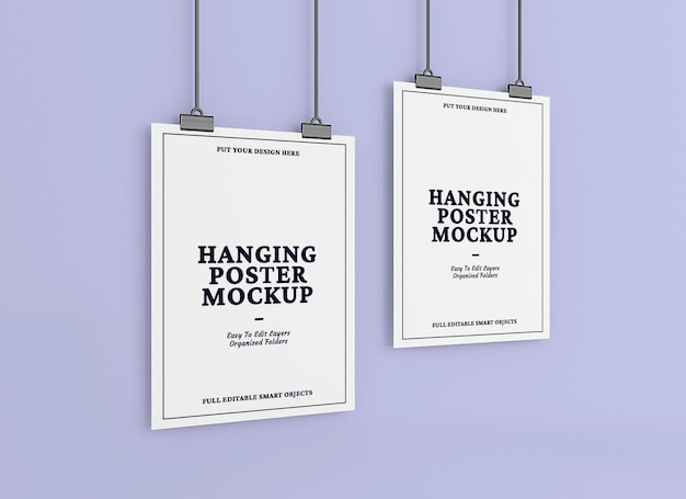 Hanging poster mockup design