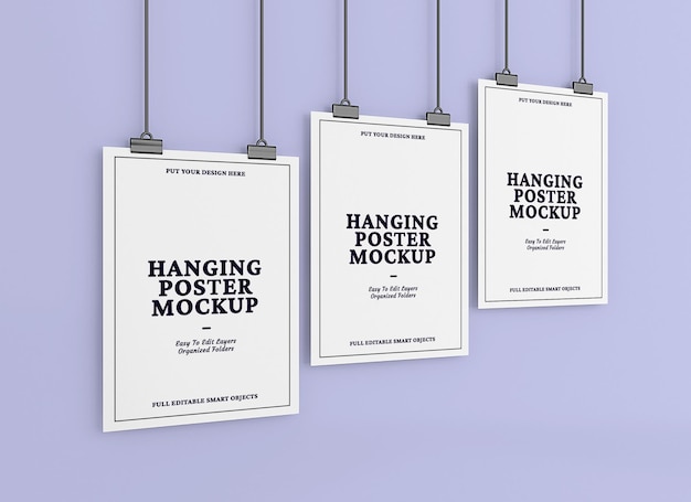 Design mockup poster da appendere