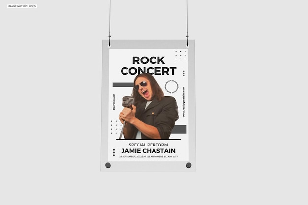 PSD hanging poster mockup