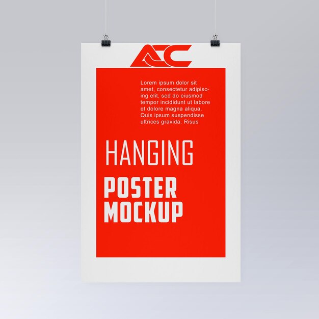 PSD mockup di poster appesi