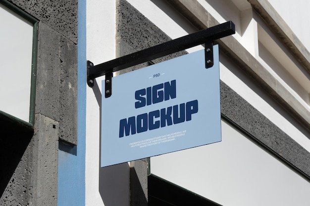 PSD hanging rectangle sign mockup