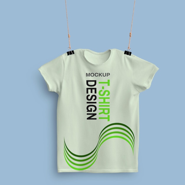 Design mockup per camicia appesa