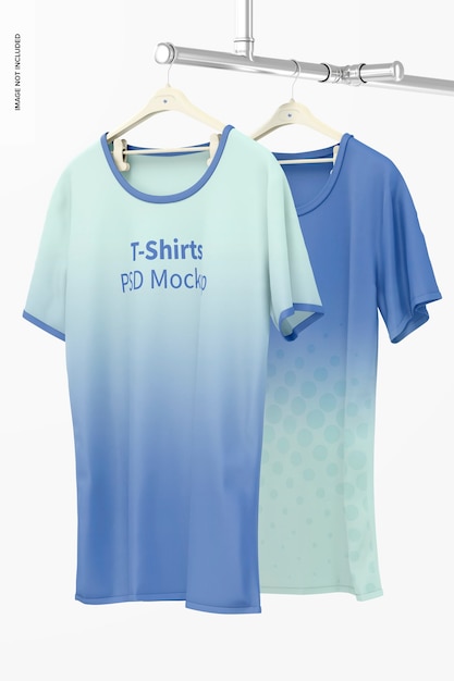 hanging t-shirts mockup