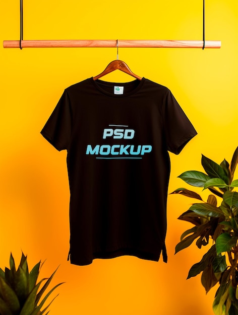 Hanging tshirt mockup design