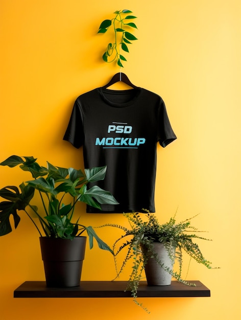 PSD mockup di t-shirt da appendere