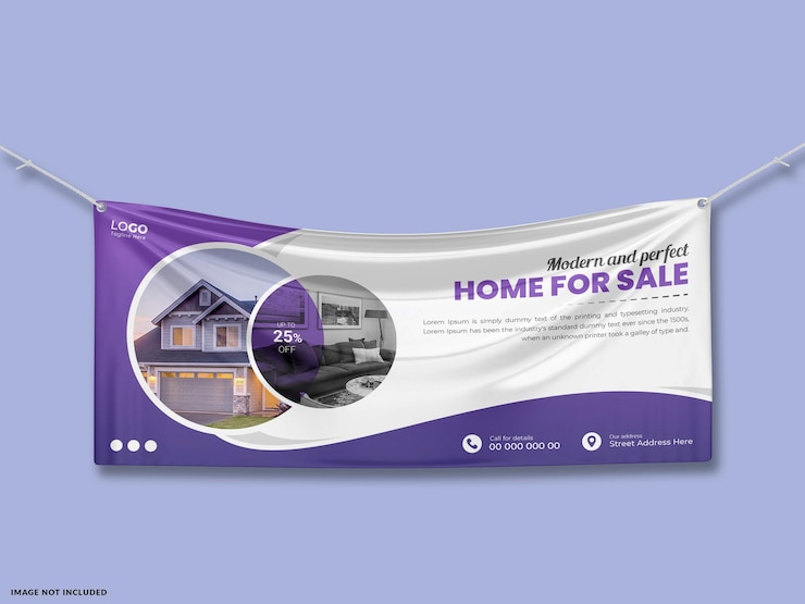 PSD hanging wall banner mockup