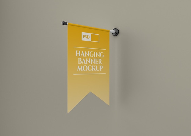 Mockup di banner bandiera a muro appeso