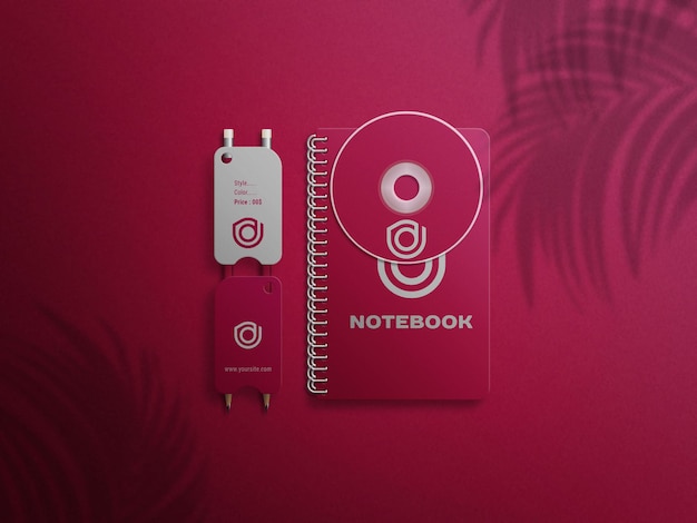 Mockup logo hangingtagnotebook