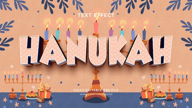 PSD hanukah tekst effect