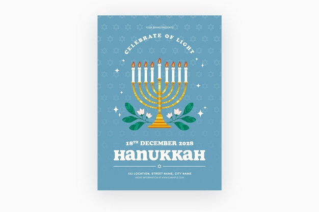hanukkah activity event flyer template in psd