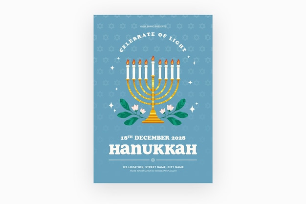 PSD hanukkah activity event flyer template in psd